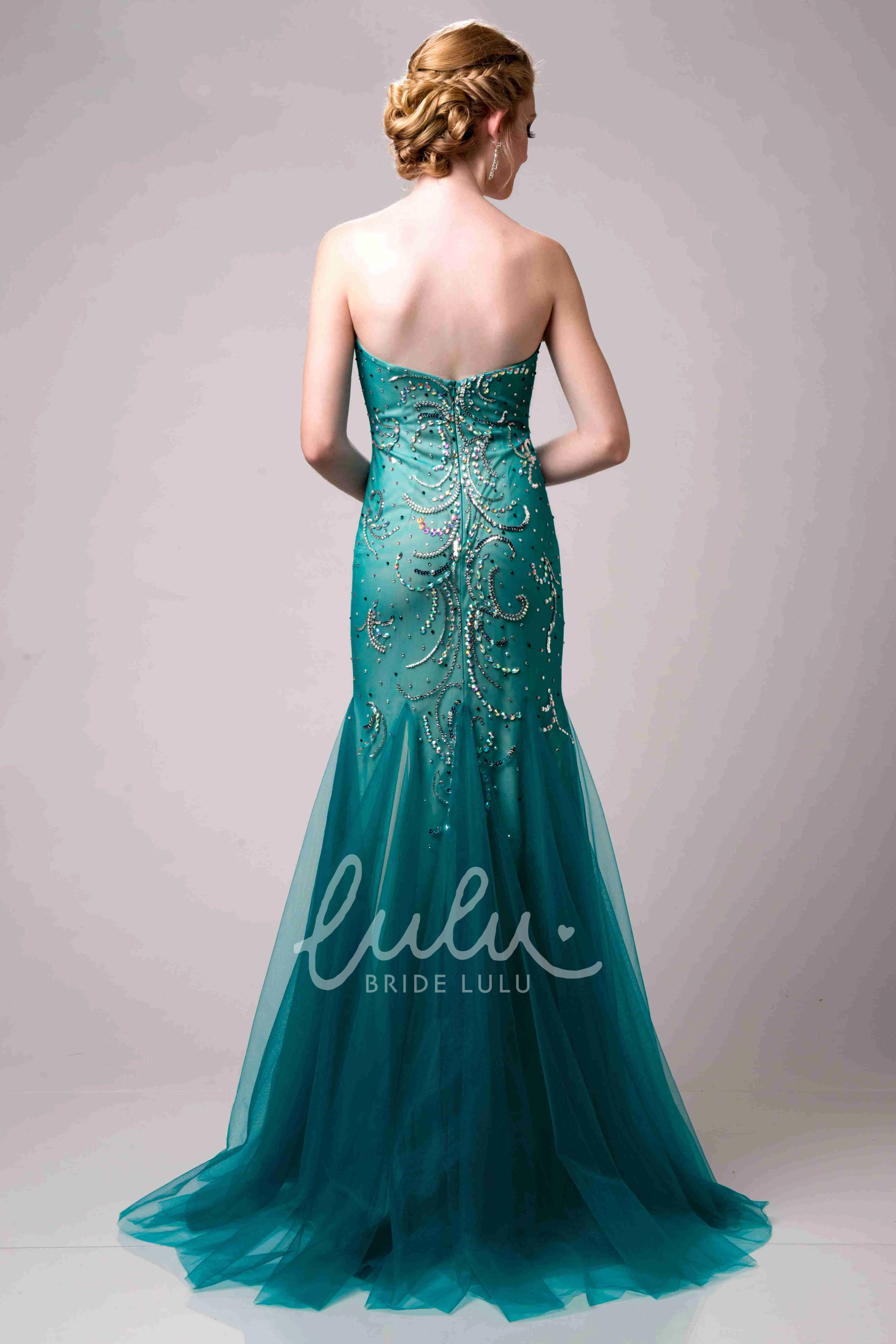 Sequin Mermaid Strapless Sweetheart Prom Dress with Tulle Glittery Elegant 2025 Women's Dress