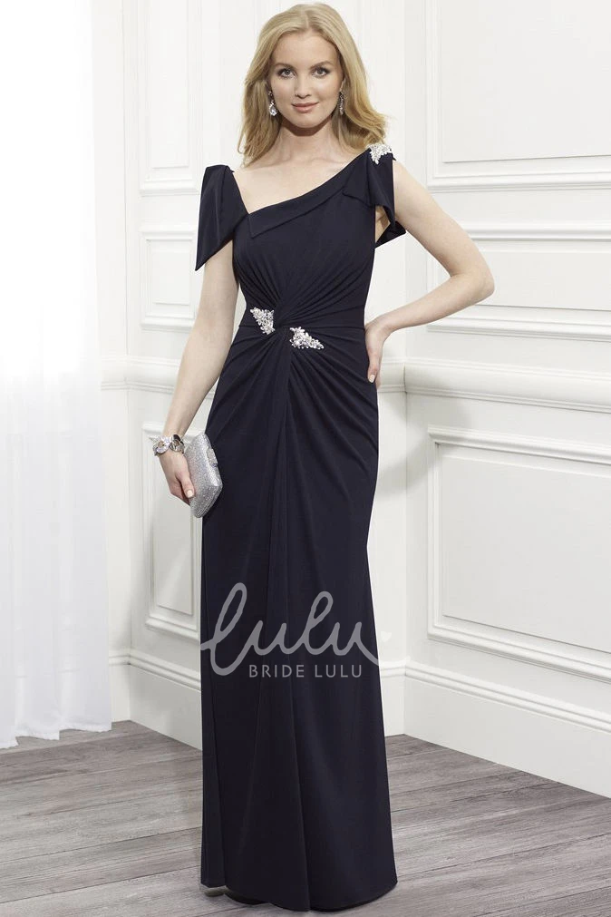 Chiffon Cap Sleeve Ruched Mother Of The Bride Dress