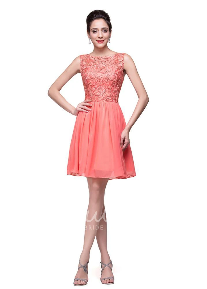 Chiffon Lace Bridesmaid Dress with Sleeveless and Lovely Design