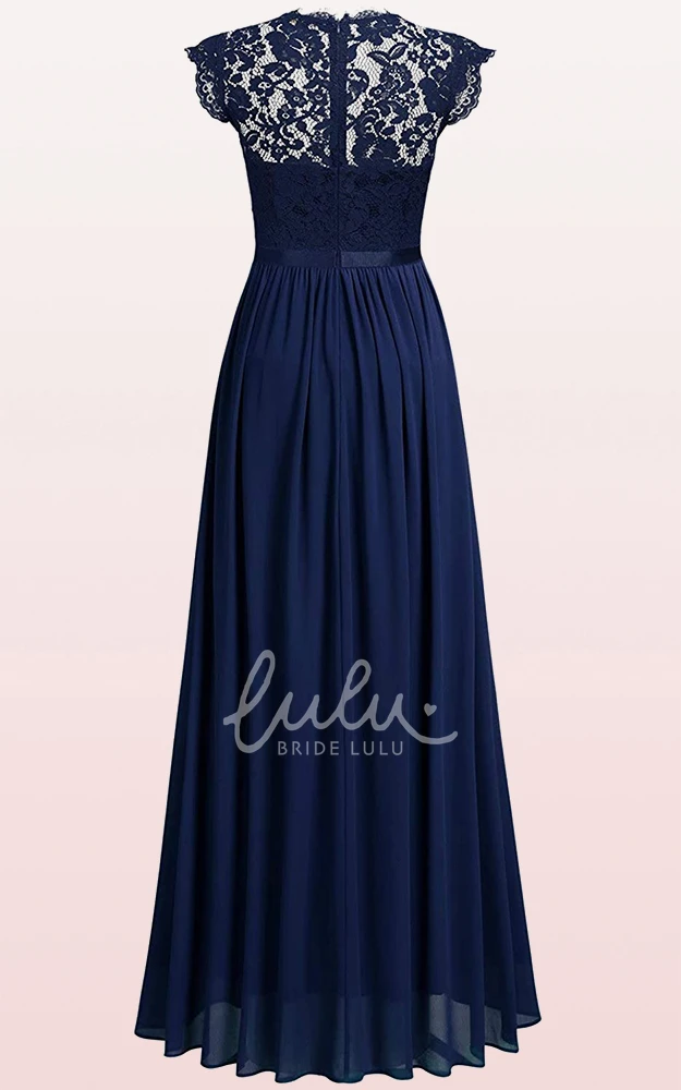 Scalloped Chiffon A-Line Prom Dress with Pleats Sexy & Flowy