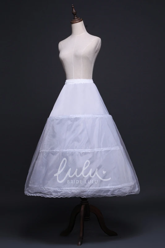Elastic Waist Three Rims Petticoat Skirt for Weddings