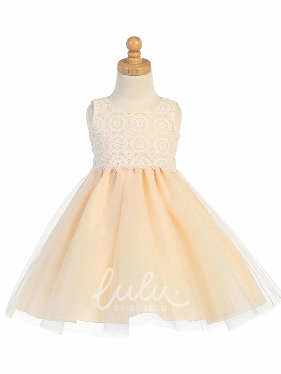 Tiered Tulle&Lace Flower Girl Dress Floral Tiered Tulle&Lace Flower Girl Dress