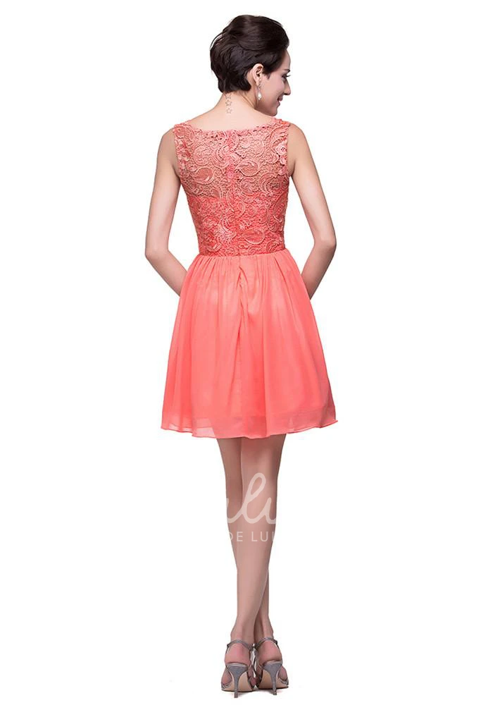 Chiffon Lace Bridesmaid Dress with Sleeveless and Lovely Design