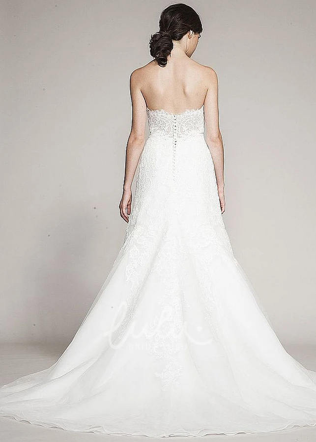 Tulle Wedding Dress with Sweetheart Neckline and Lace Detail