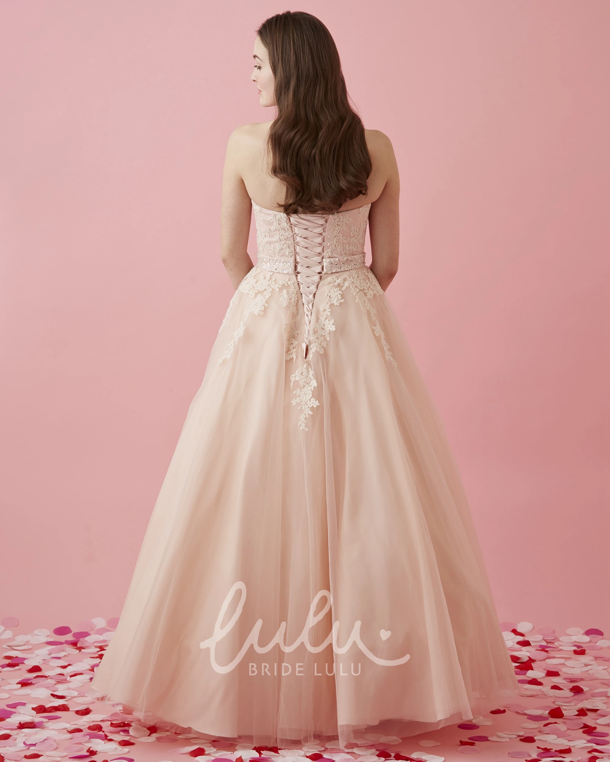 Maxi Sweetheart Tulle Applique Ball Gown Formal Dress with Corset Back