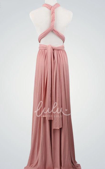Nude Pink Bridesmaid Dress Sexy Infinity Wrap for Bridal Evening