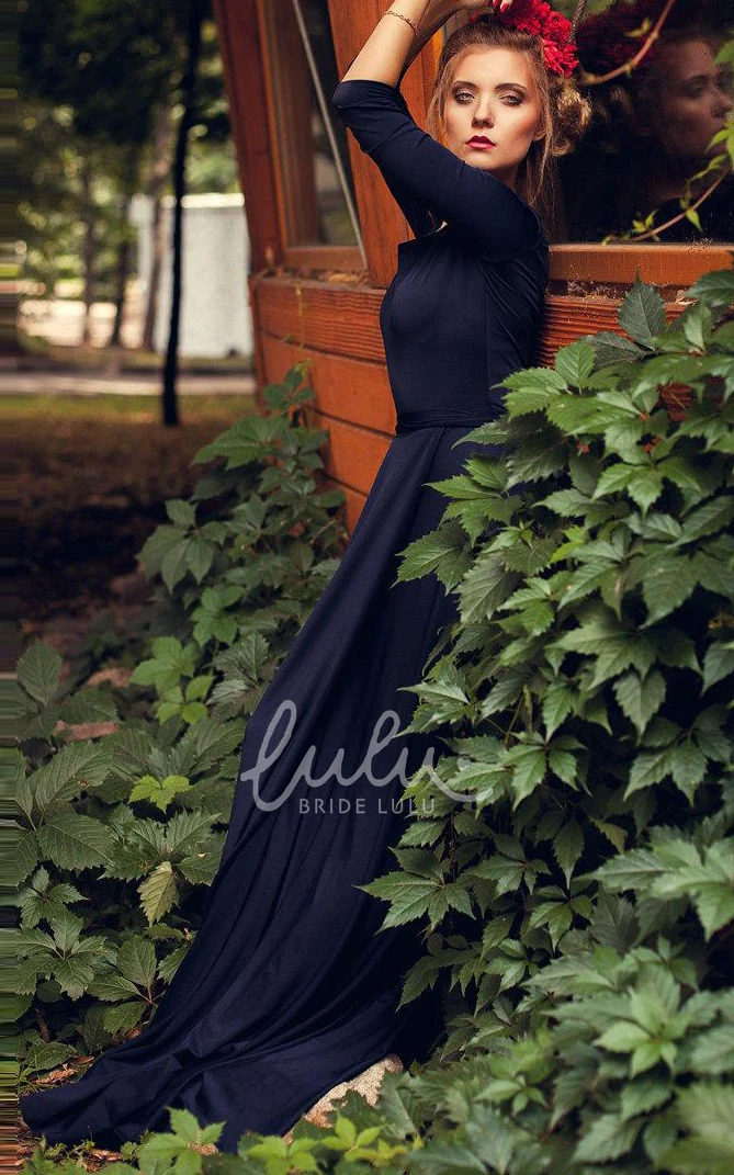 Full Skirt Emerald Green Long Bridesmaid Dress with Slit