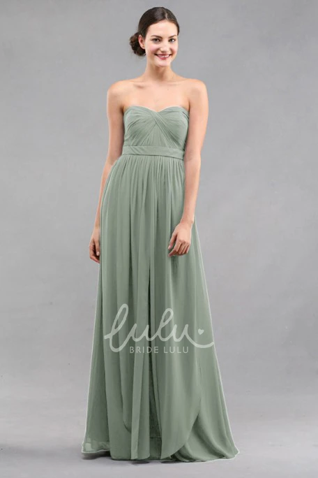 Sweetheart Empire Chiffon Bridesmaid Dress with Criss-Cross Classy Bridesmaid Dress