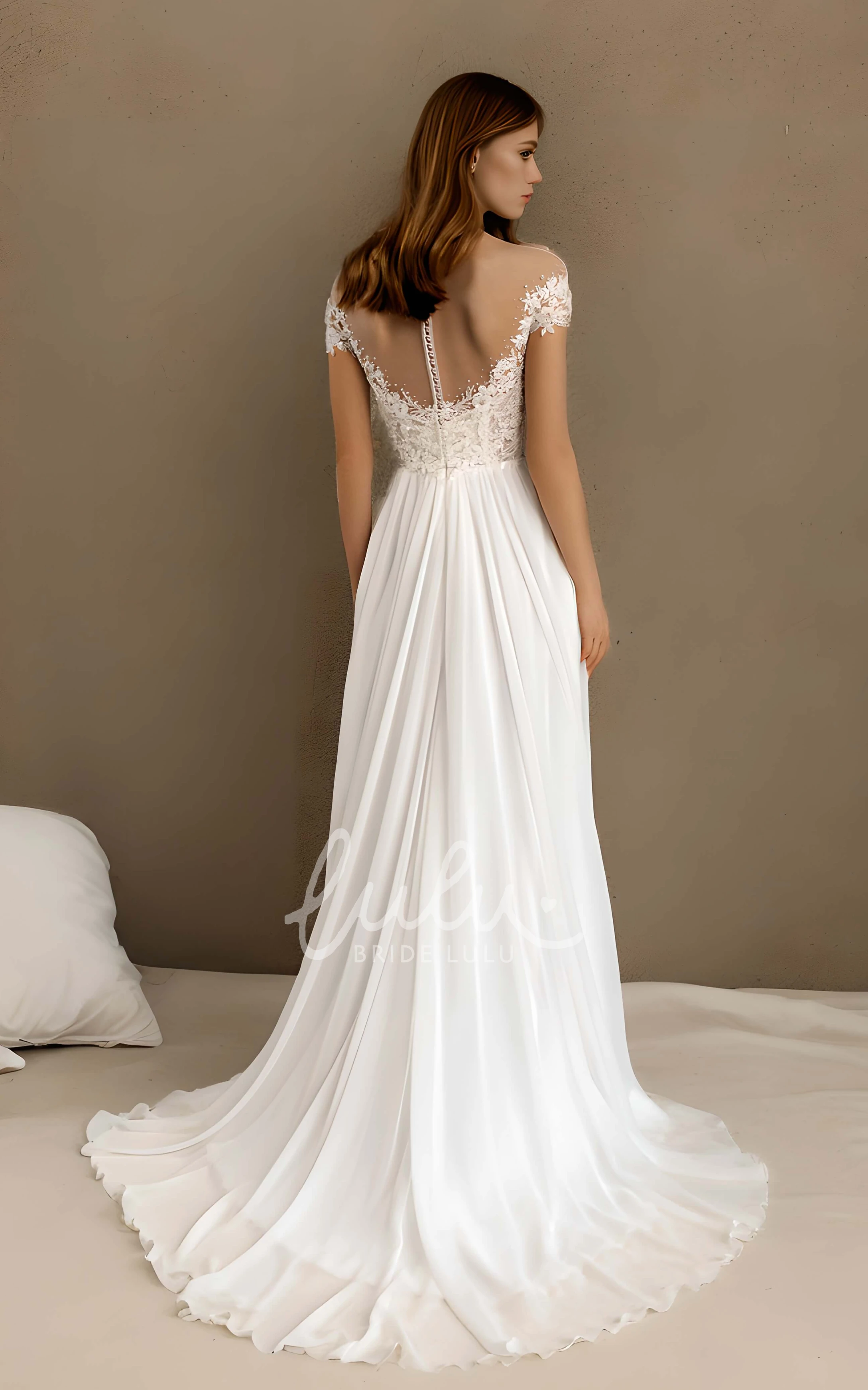 Bohemian Sexy A-Line Lace off Shoulder Wedding Dress Sparkly Floral Sequin Side Slit Bridal Gown