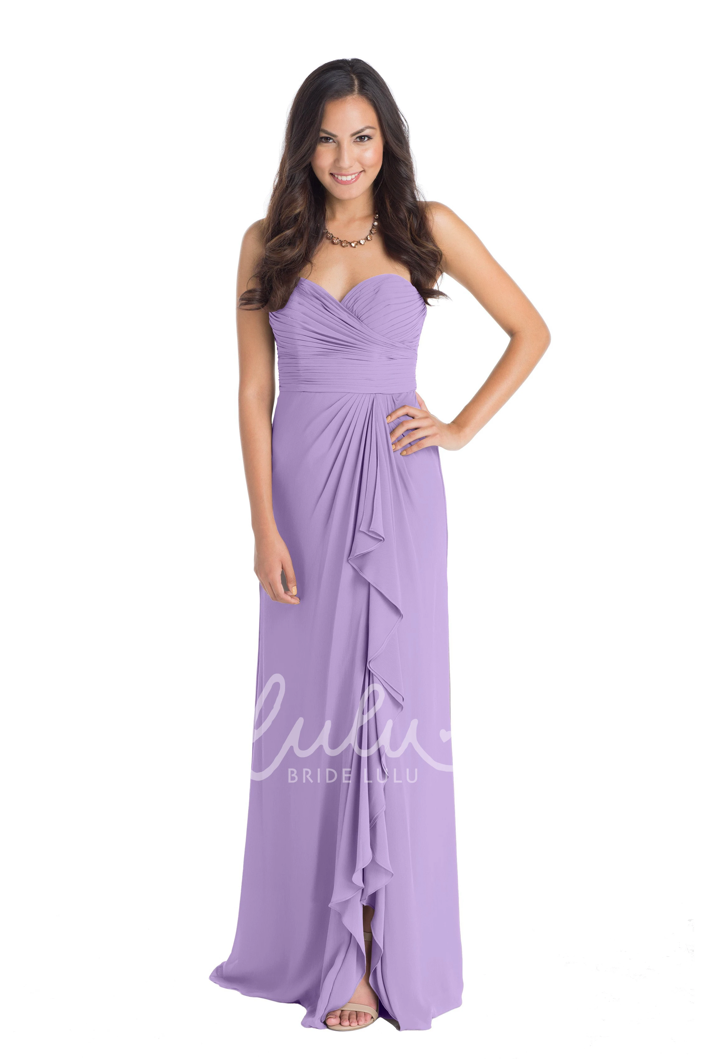 Sweetheart Chiffon Bridesmaid Dress with Draping Multi-Color Convertible