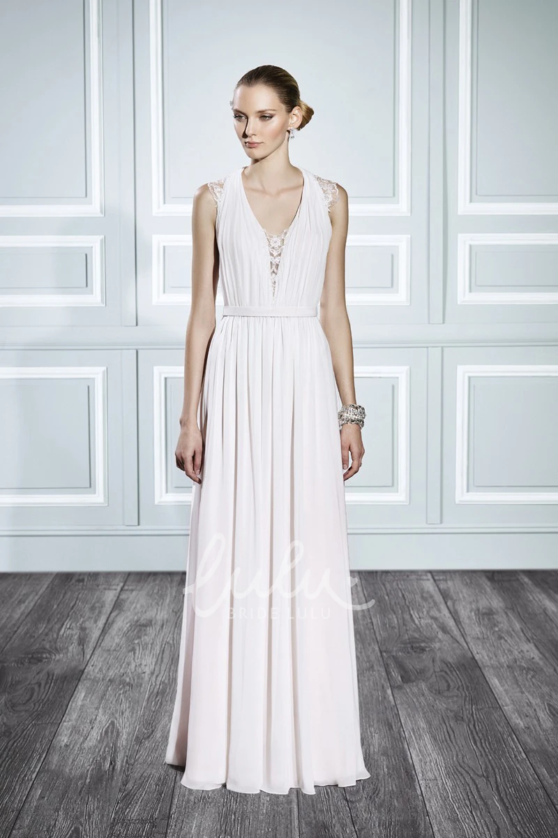 Long Trumpet Satin Wedding Dress with Ruching and V-Back