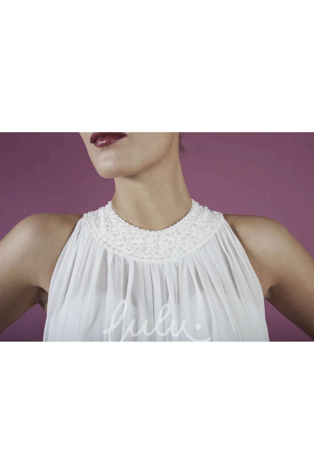 Vintage Sleeveless Dress with Jewelry Neckline