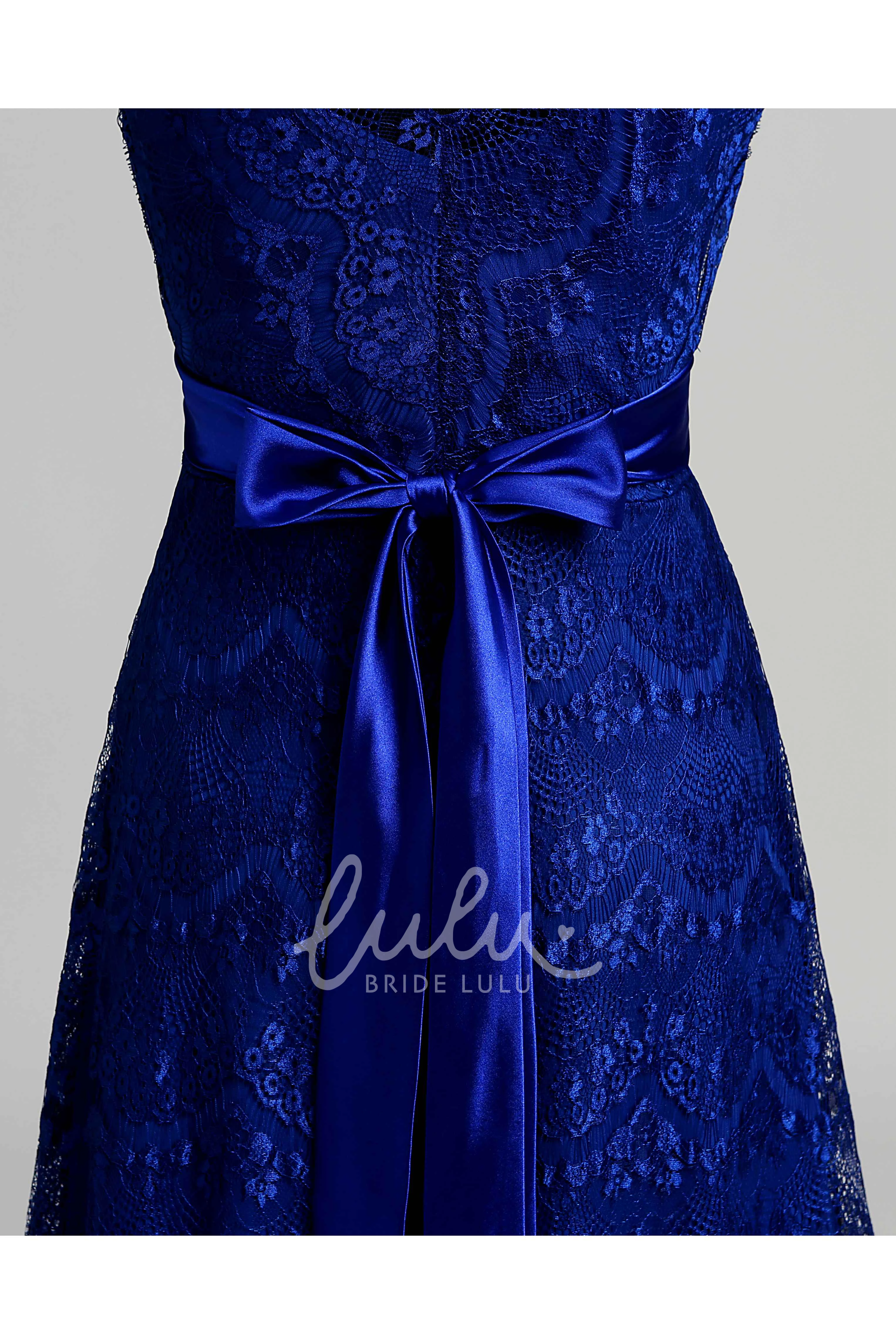 Maternity Lace A-line Dress with Cap Sleeves and V-neckline