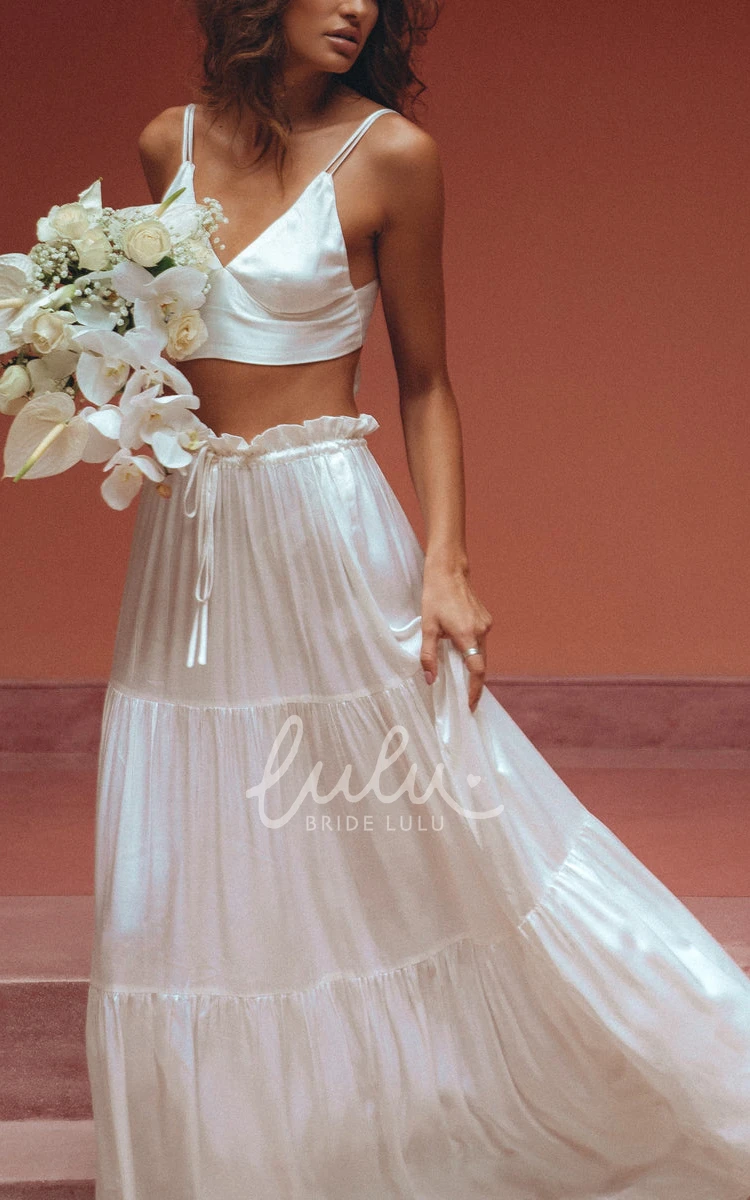 Charmeuse Open Back Bridesmaid Dress with Pleats Simple & Elegant