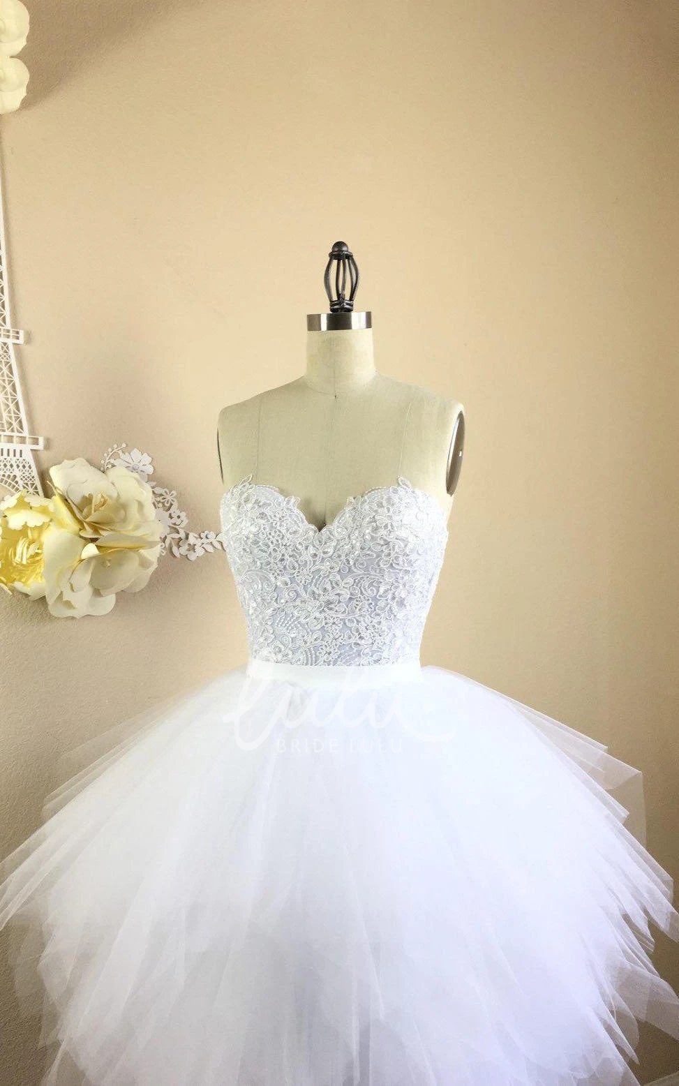 Lace Tulle Skirt Formal Dress Short Bodice Style