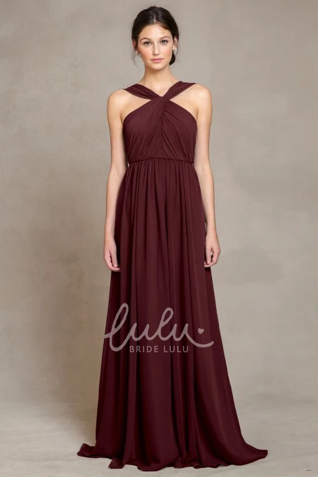 Maxi Chiffon Ruched Bridesmaid Dress with Straps Stunning Bridesmaid Dress 2025