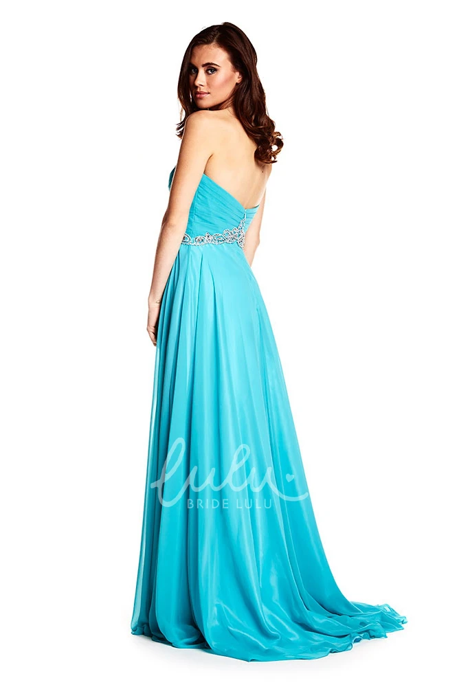 Sweetheart Sleeveless Criss-Cross Chiffon Prom Dress Flowy Prom Dress