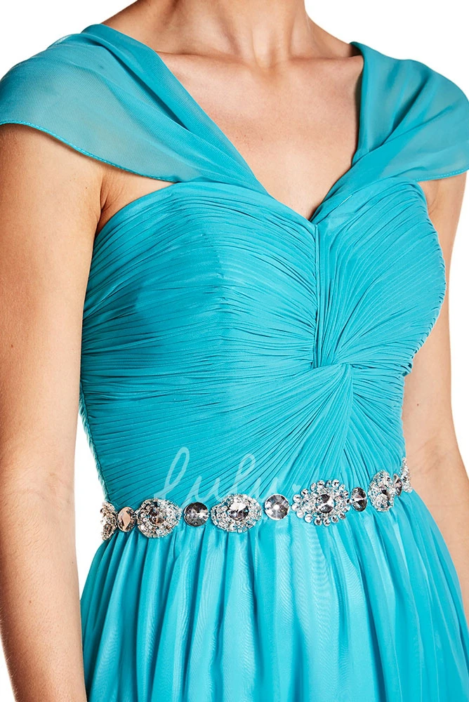 Criss-Cross Halter Chiffon Prom Dress Sleeveless Floor-Length
