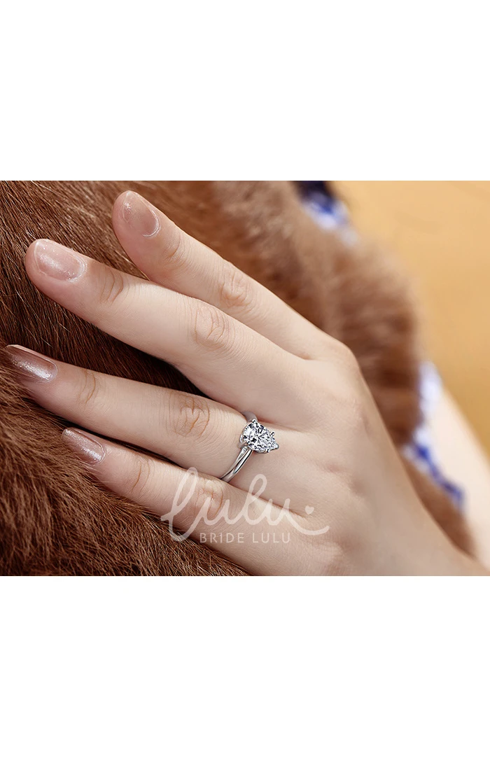Teardrop Pear Cut 925 Sterling Silver Wedding Engagement Rings