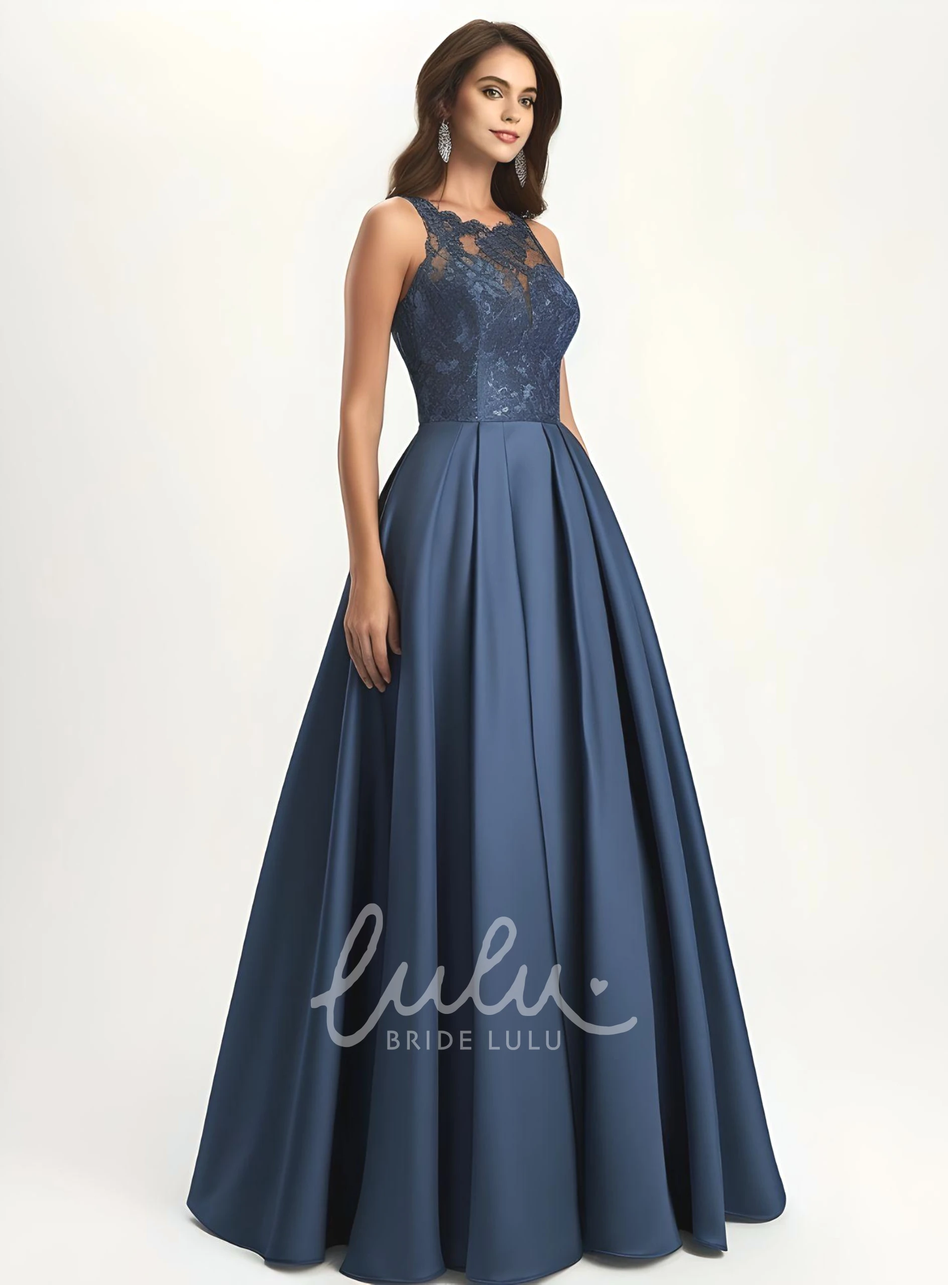 Lace Sleeveless Satin Bohemian Prom Dress Elegant & Unique