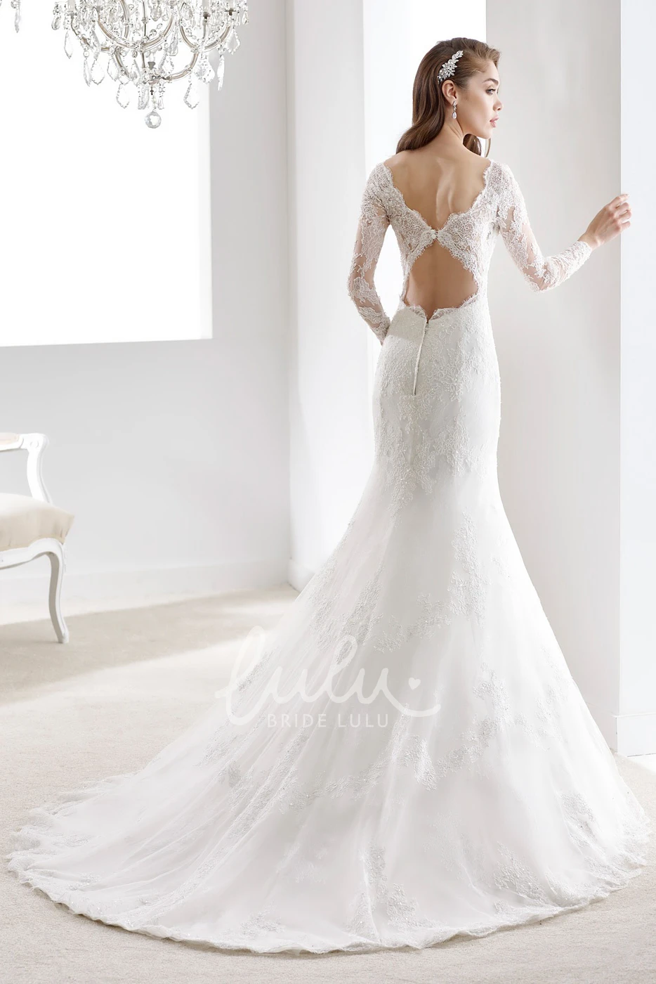 Pleated Mermaid Wedding Dress with Sweetheart Neckline and Lace-Up Back