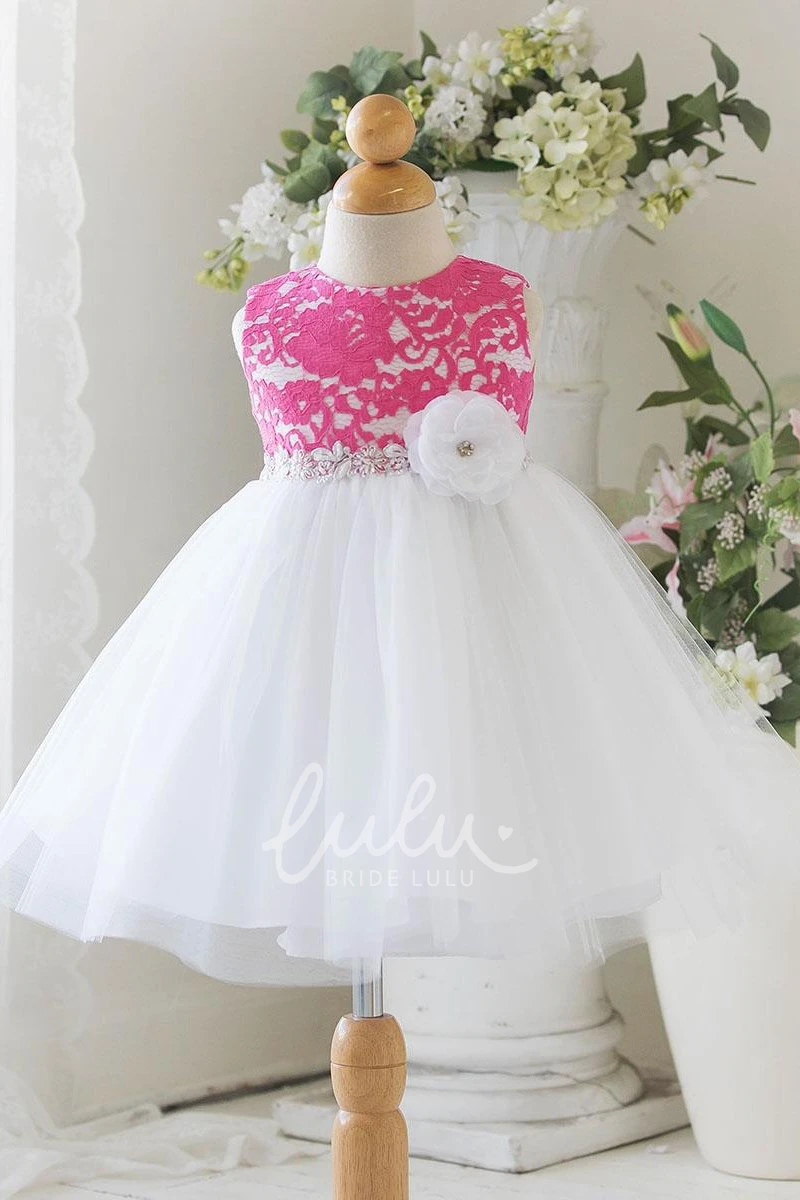 Tiered Tulle & Lace Floral Girl Dress Flower Girl Dress