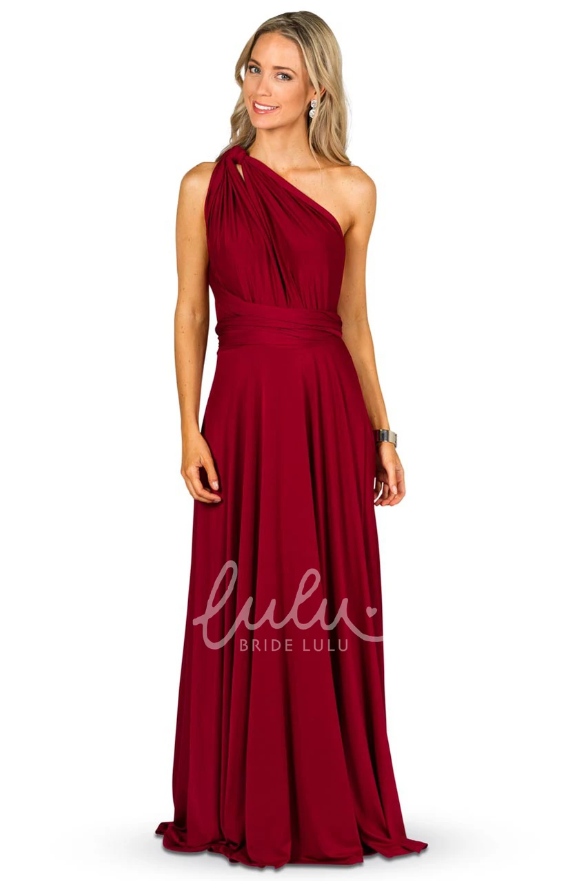 Halter Sleeveless Chiffon Bridesmaid Dress with Ruching Modern Convertible Style
