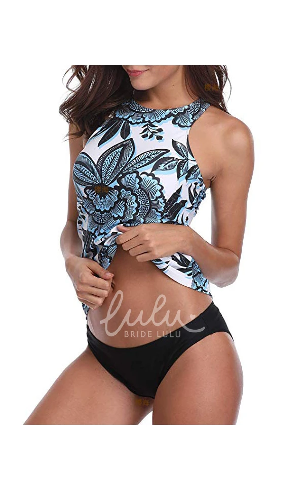 Easter Floral Halter Top Tankini Set