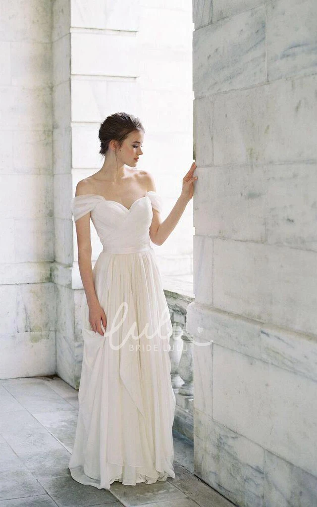 Chiffon Wedding Dress Ruffle Skirt Elegant Bridal Gown