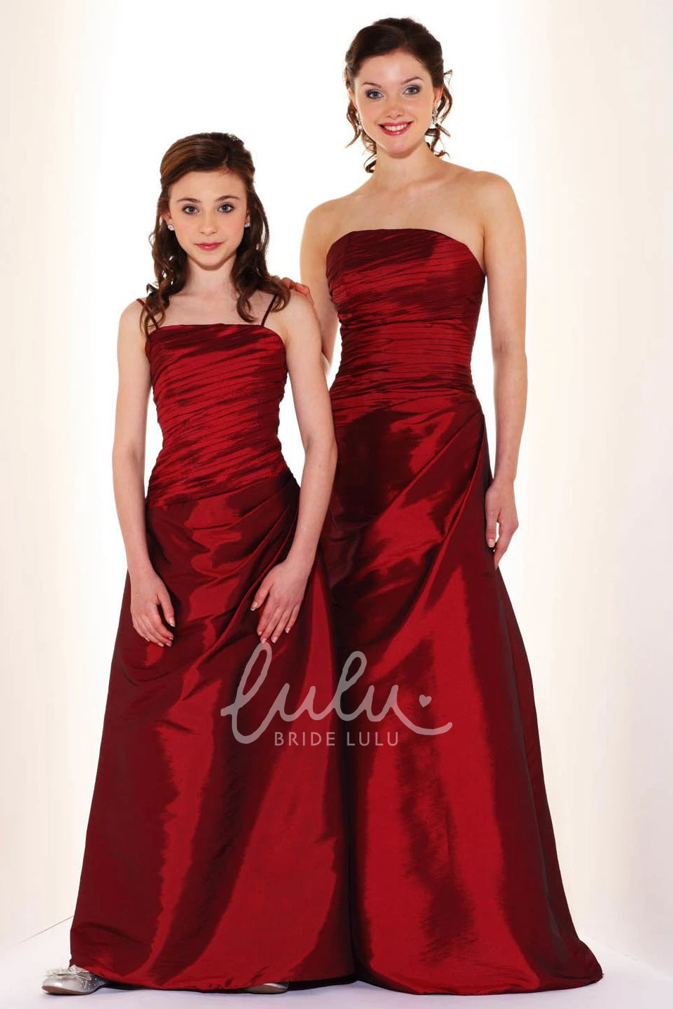 Ruched Strapless Satin Bridesmaid Dress Maxi Style