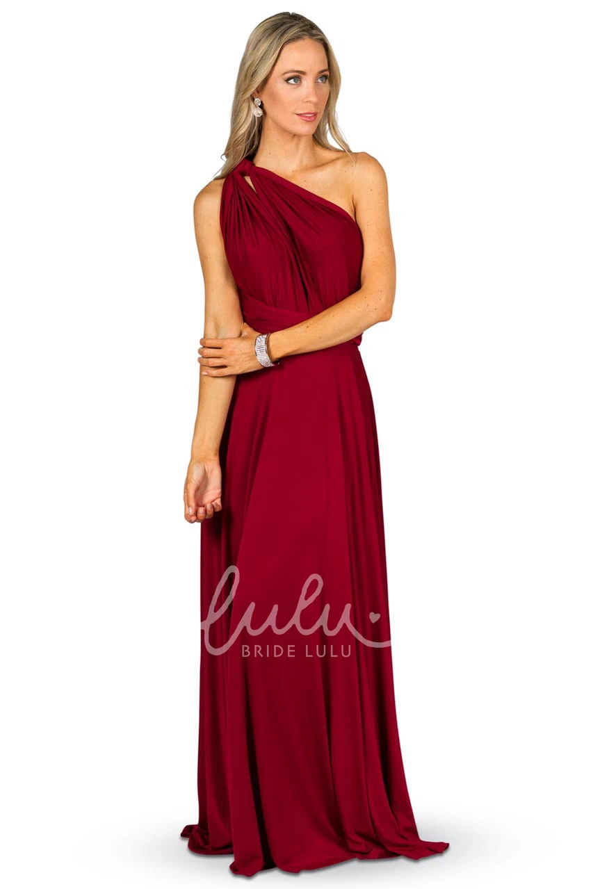 Halter Sleeveless Chiffon Bridesmaid Dress with Ruching Modern Convertible Style