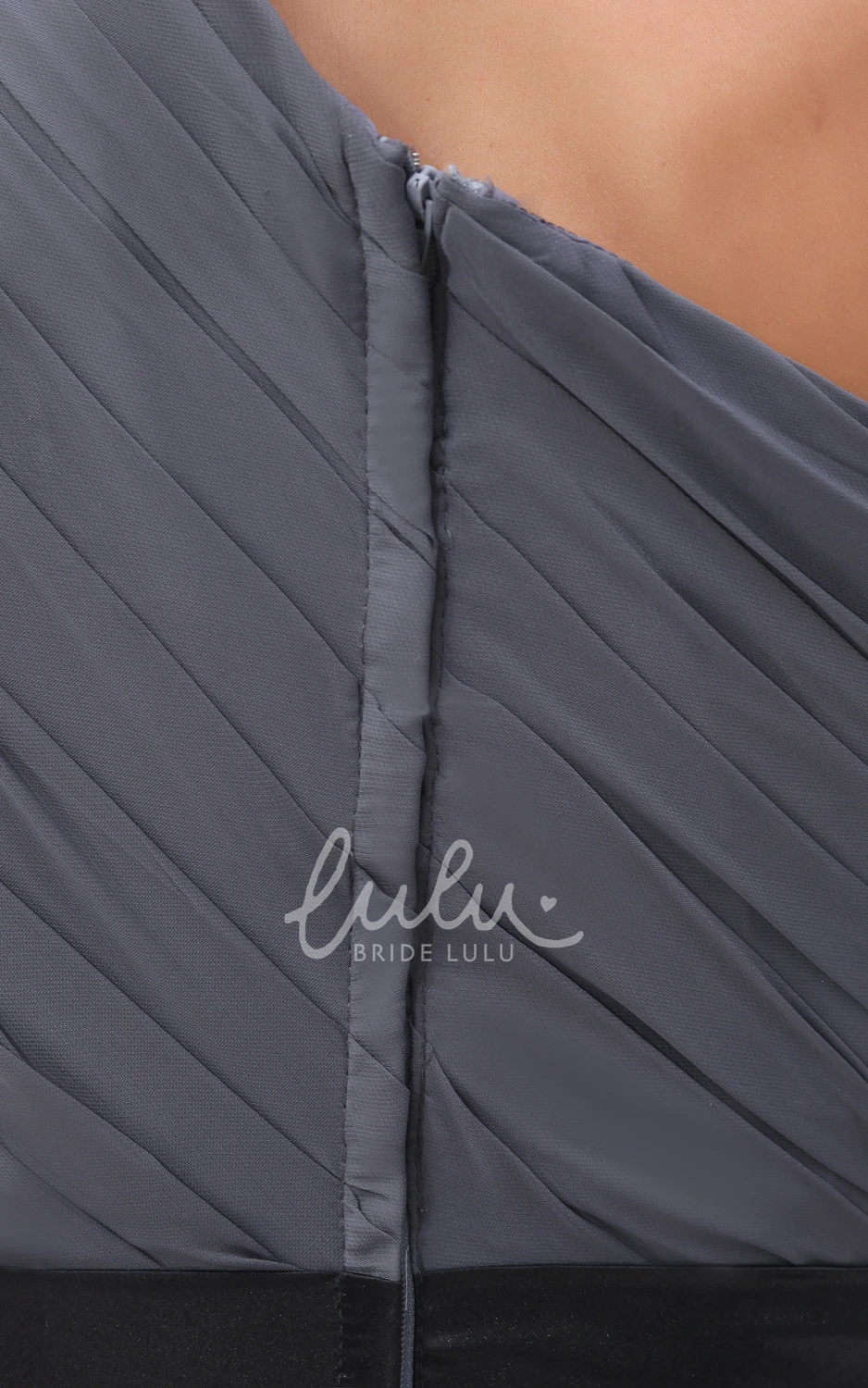 One-Shoulder Sleeveless Chiffon Bridesmaid Dress with Floral Sash Elegant Chiffon Bridesmaid Dress with One-Shoulder and Floral Sash