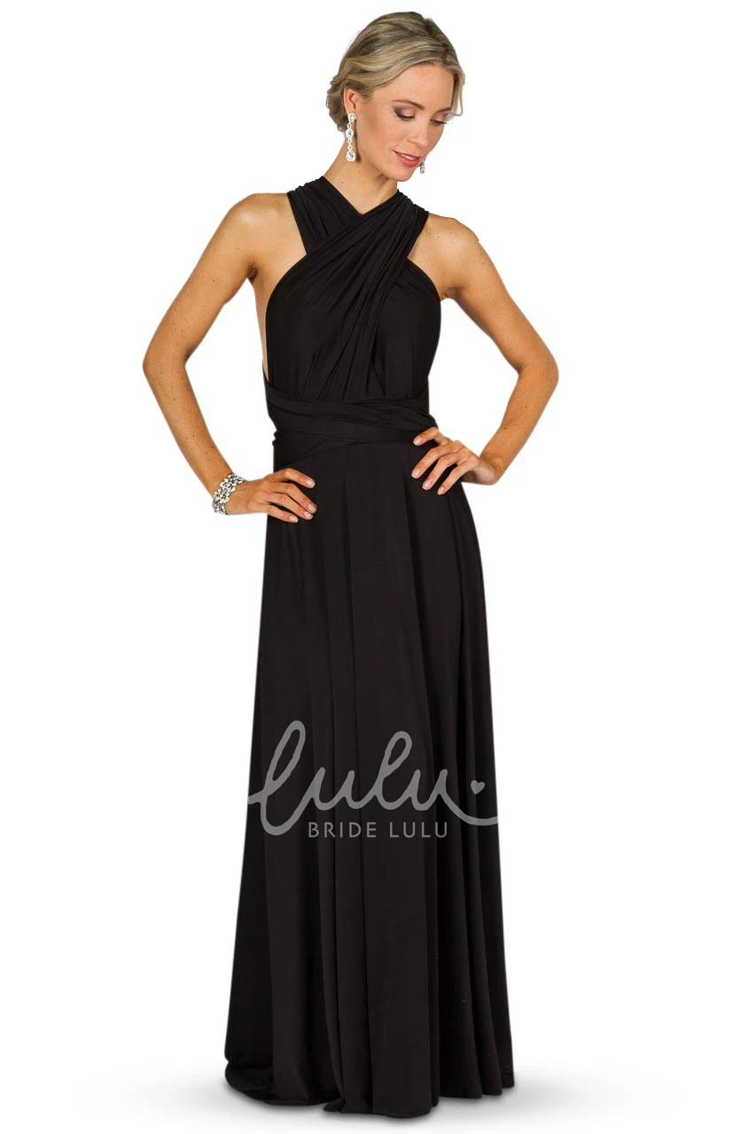 Ruched Sheath Convertible Bridesmaid Dress Long Chiffon
