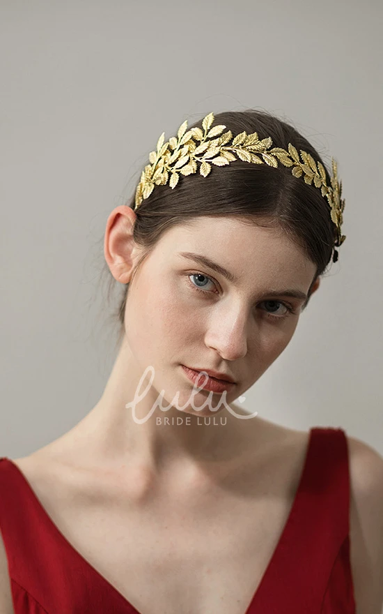 Golden Handmade Floral Bridal Headband