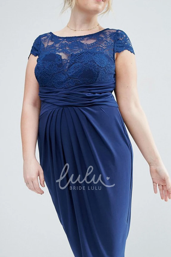 Appliqued T-Shirt Sleeve Tea-Length Bridesmaid Dress Chic and Simple