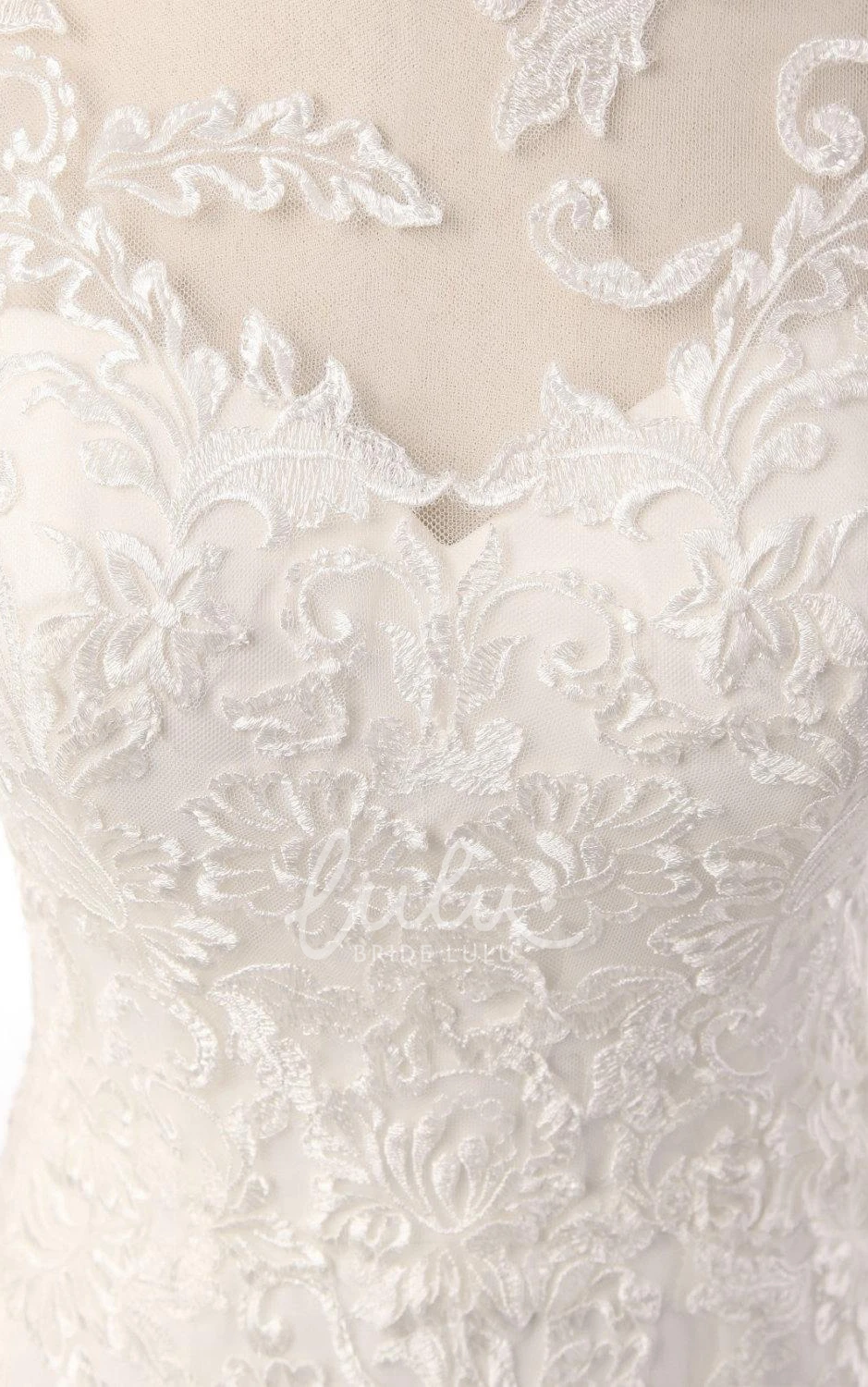 Illusion Lace Mermaid Dress with Long Sleeves for Weddings