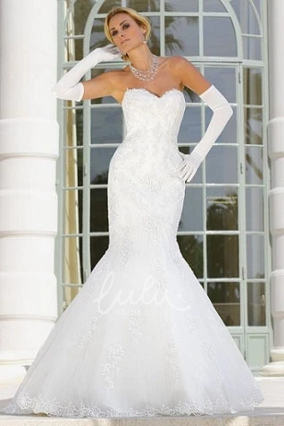 Sweetheart Mermaid Wedding Dress Tulle and Lace Unique Style