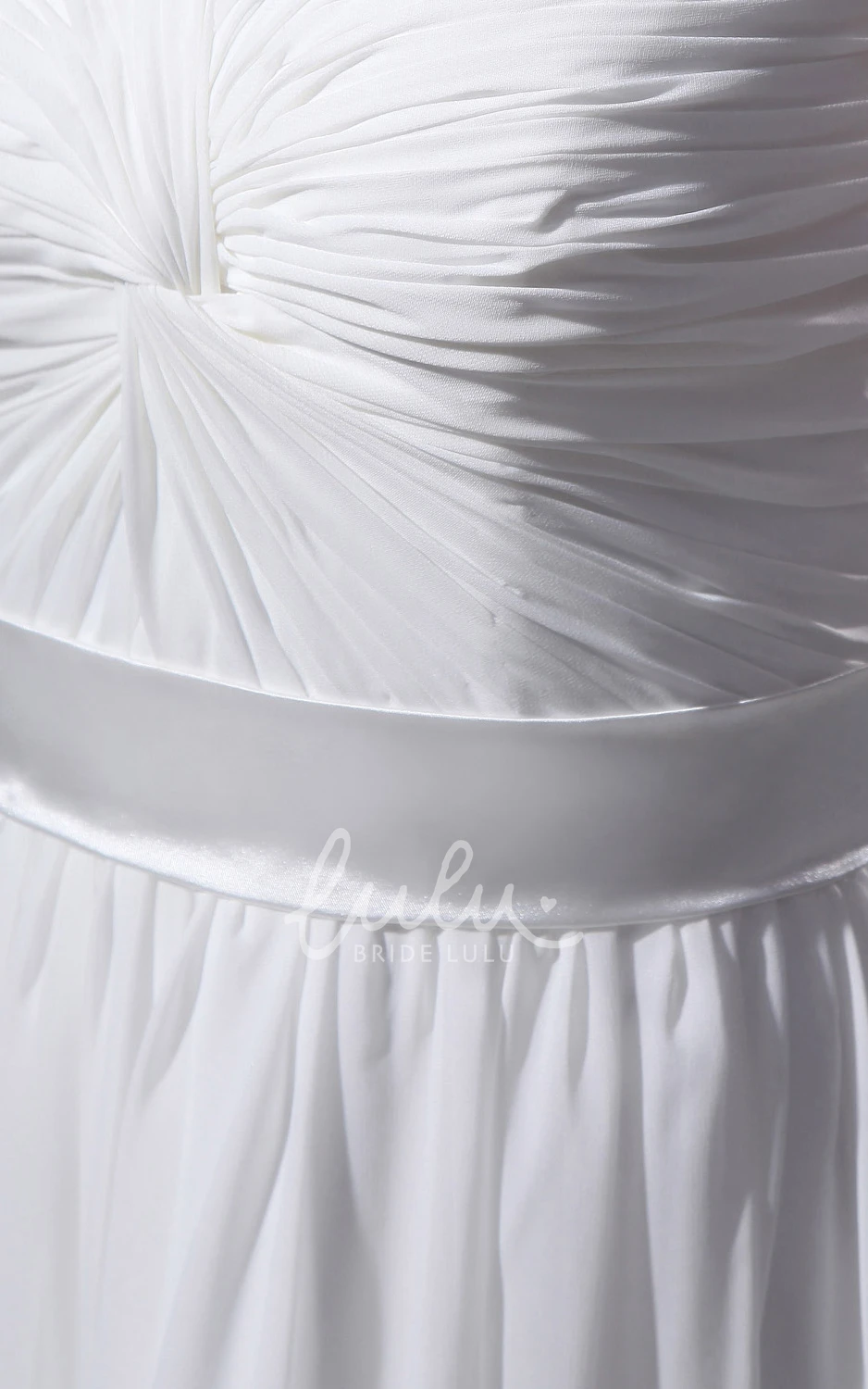 Vintage Chiffon Queen Anne Ruched Wedding Dress