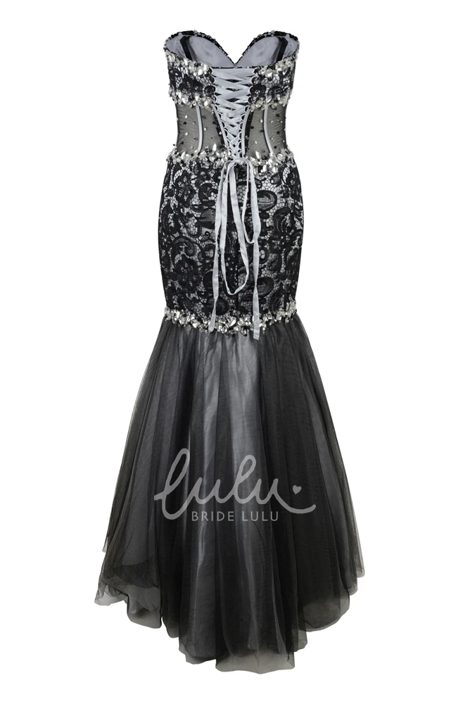 Sleeveless Sweetheart Mermaid Prom Dress with Tulle & Satin Stunning Prom Dress