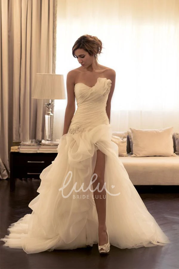 Tulle Sweetheart Backless A-Line Wedding Dress
