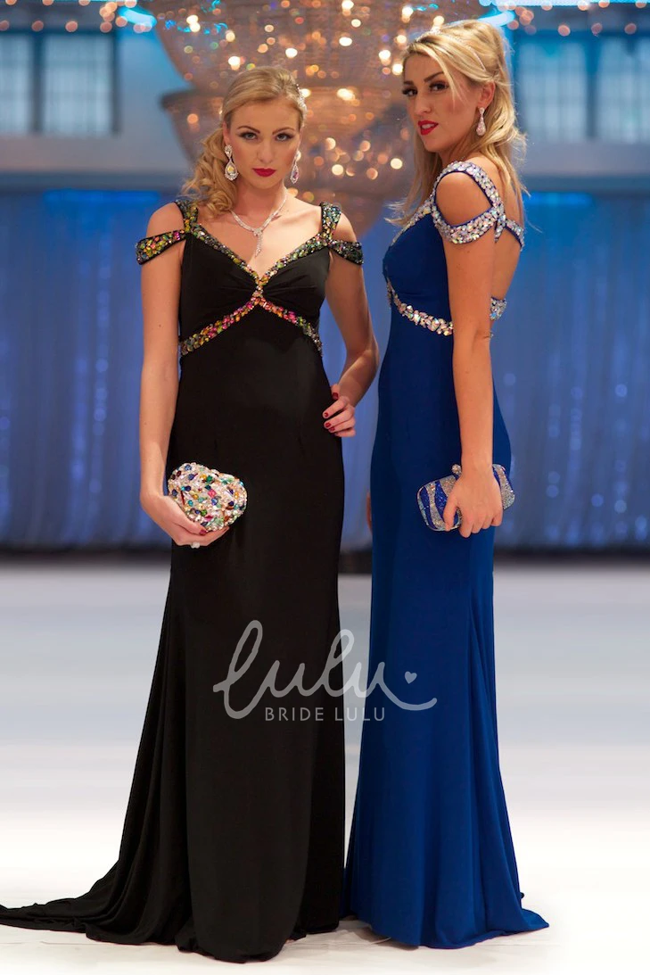 Ruched Chiffon V-Neck Prom Dress with Beading Elegant 2025 Women's Dress