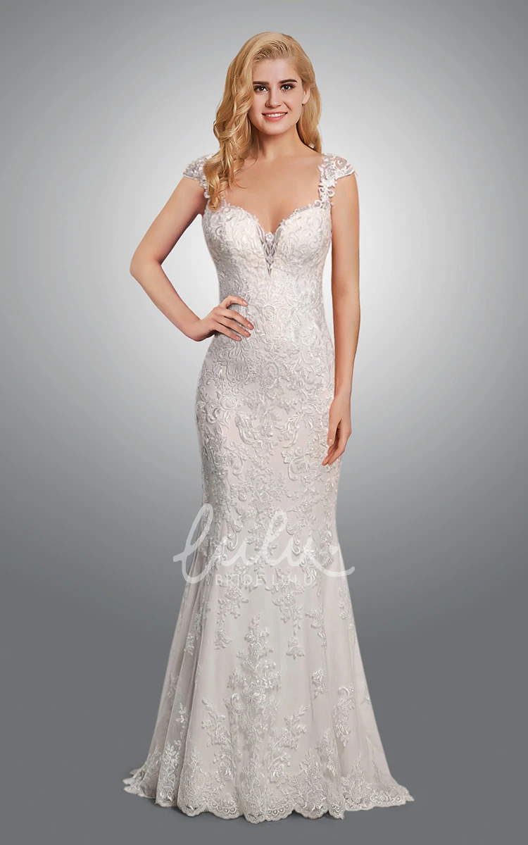 Lace Cap Sleeve Wedding Dress Exquisite and Elegant