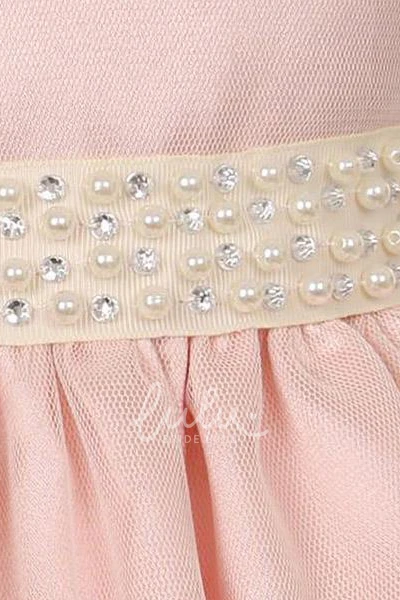 Sleeveless Satin Tiered Flower Girl Dress Tea-Length Elegant