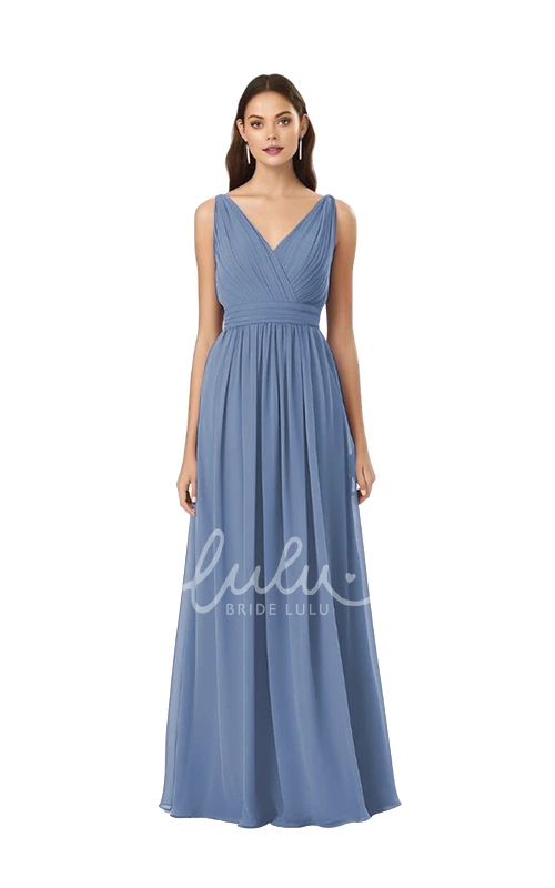 V-Neck Chiffon Bridesmaid Dress Romantic & Dreamy A-Line