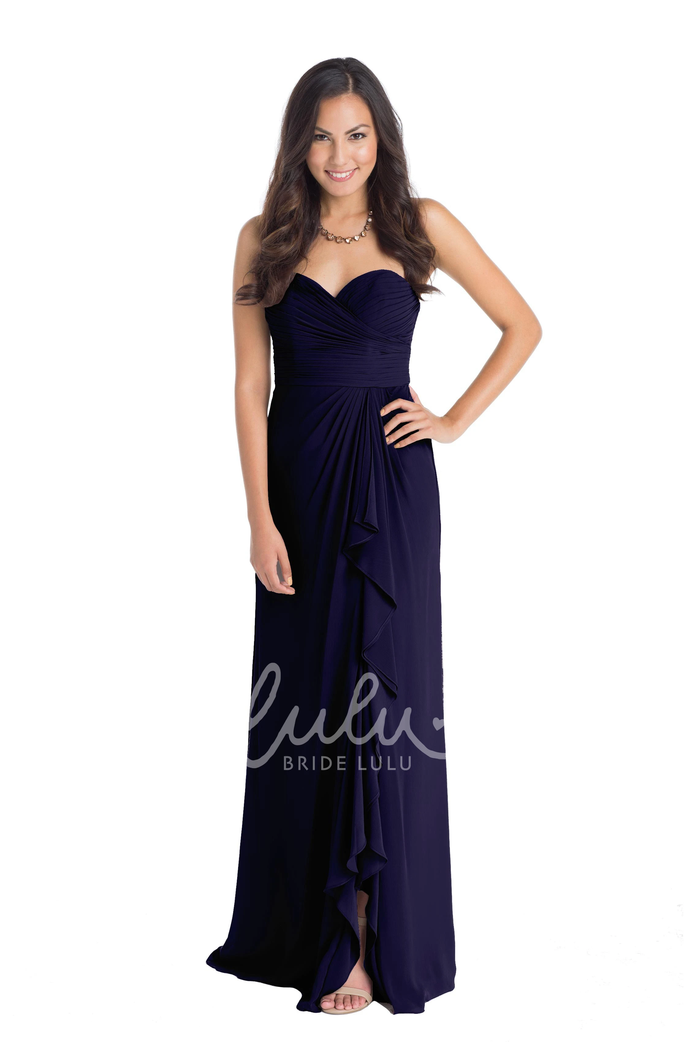 Sweetheart Chiffon Bridesmaid Dress with Draping Multi-Color Convertible