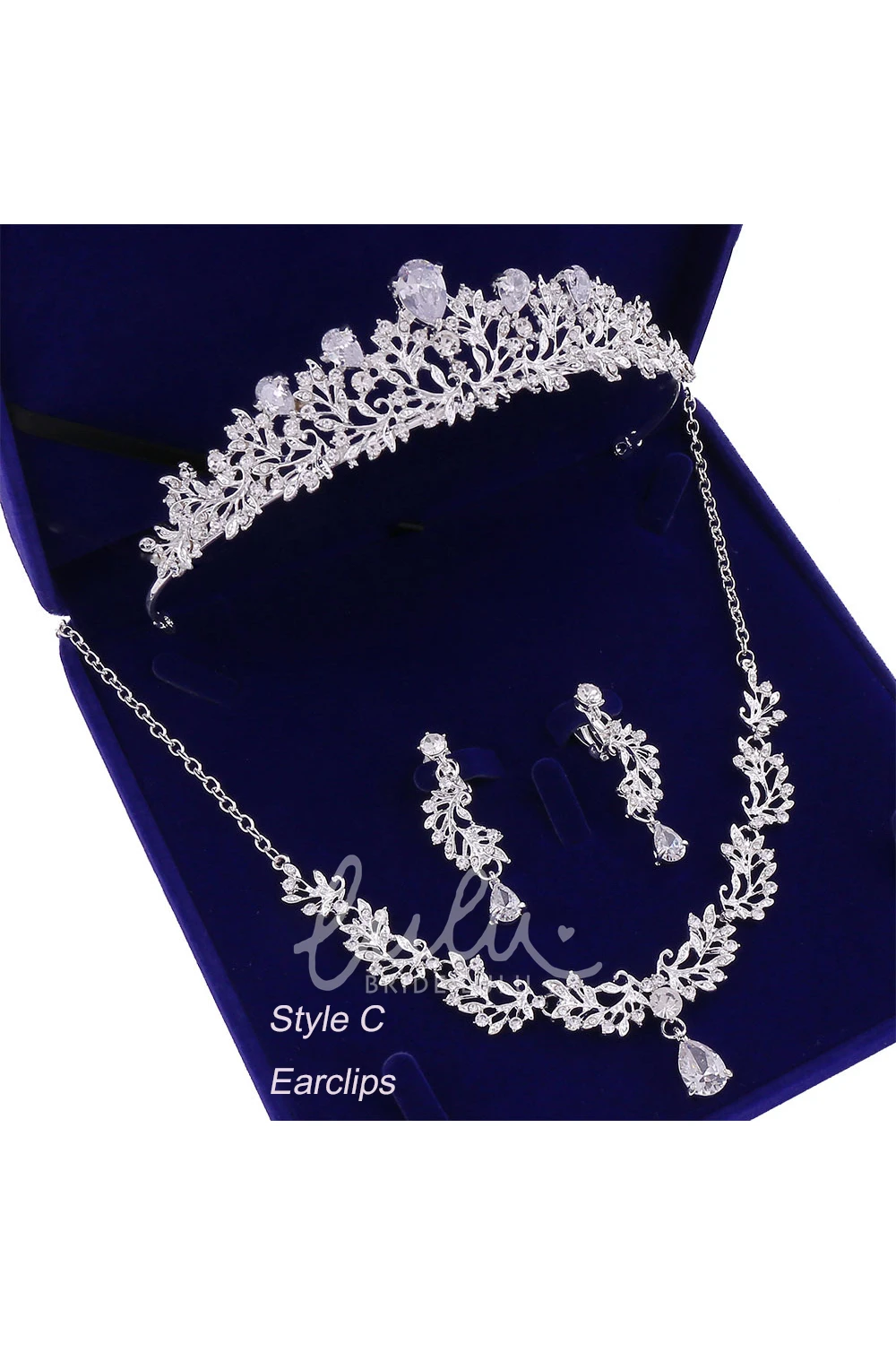 Bridal Crown Necklace and Earrings Set for Weddings