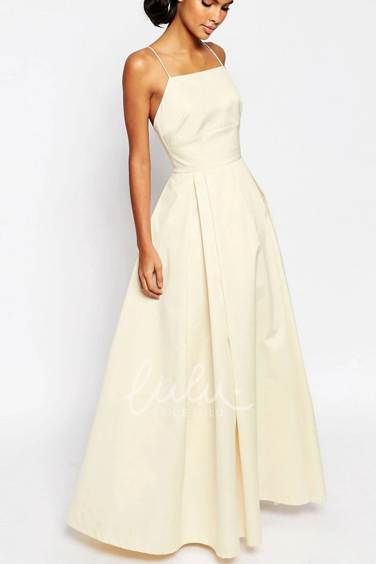 A-Line Spaghetti Sleeveless Lace Wedding Dress Elegant 2025 Bridal Gown