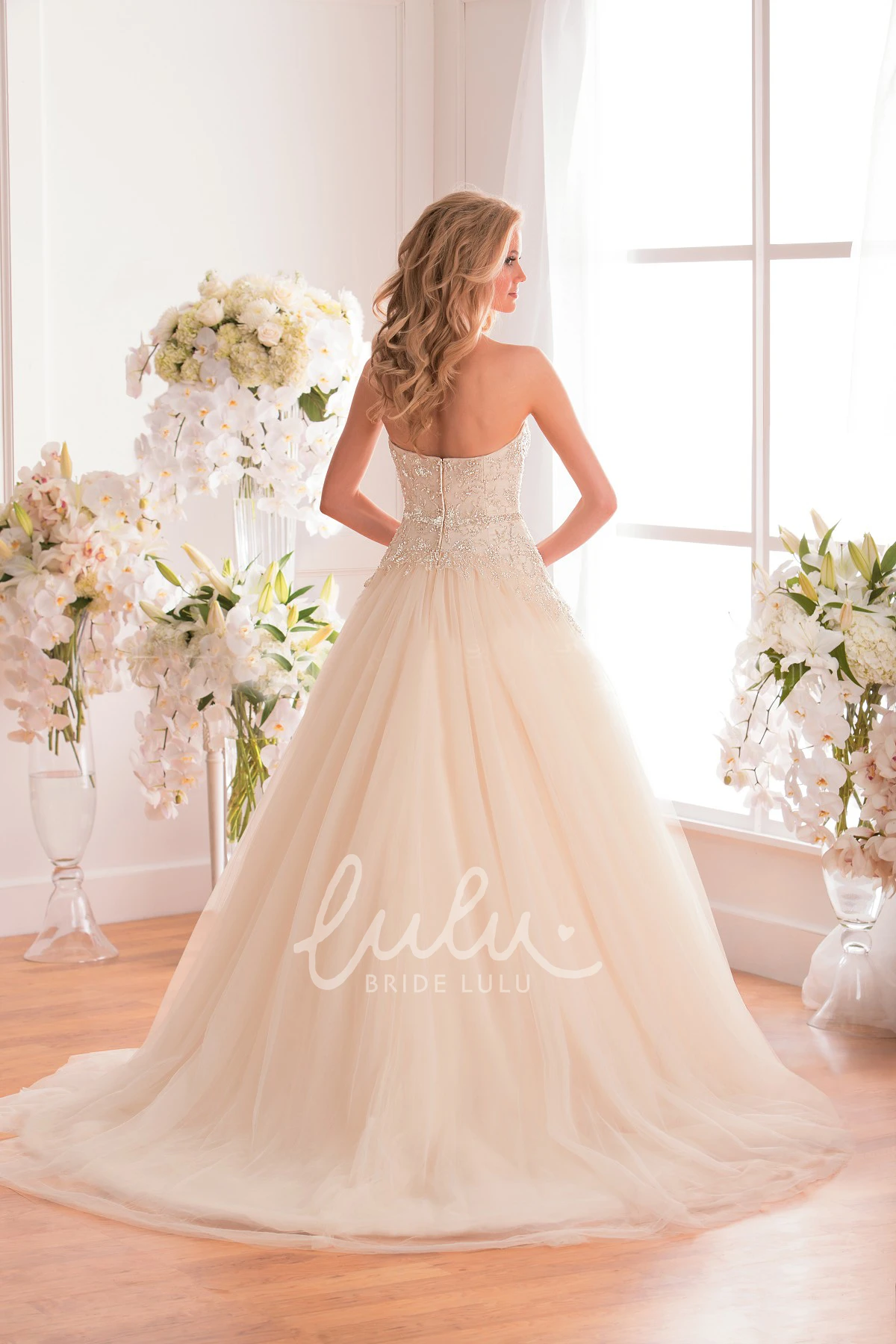 Ballgown with Crystal Bodice Sweetheart & Classy Wedding Dress