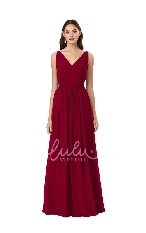 V-Neck Chiffon Bridesmaid Dress Romantic & Dreamy A-Line