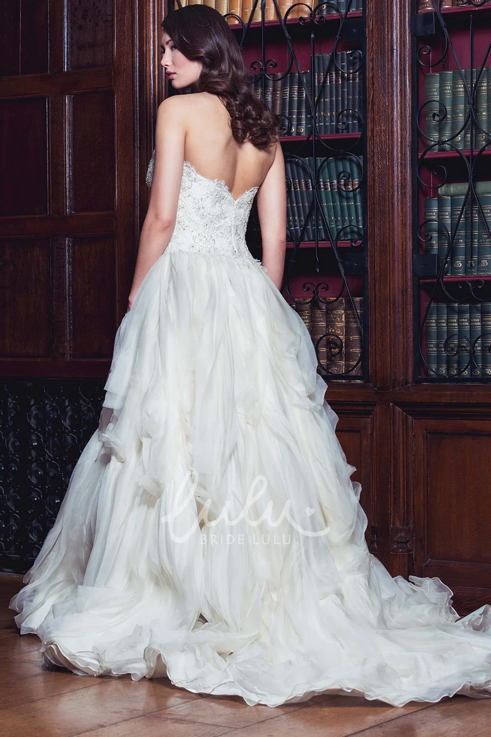 Sweetheart Ball Gown Wedding Dress with Beading and Ruffles Floor-Length Bridal Gown